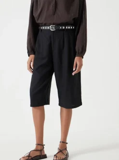 Hush Black Linen Blend Lya Bermuda Shorts