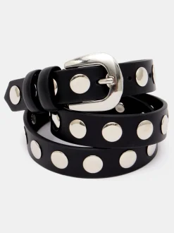 Hush Black Seren Studded Leather Belt
