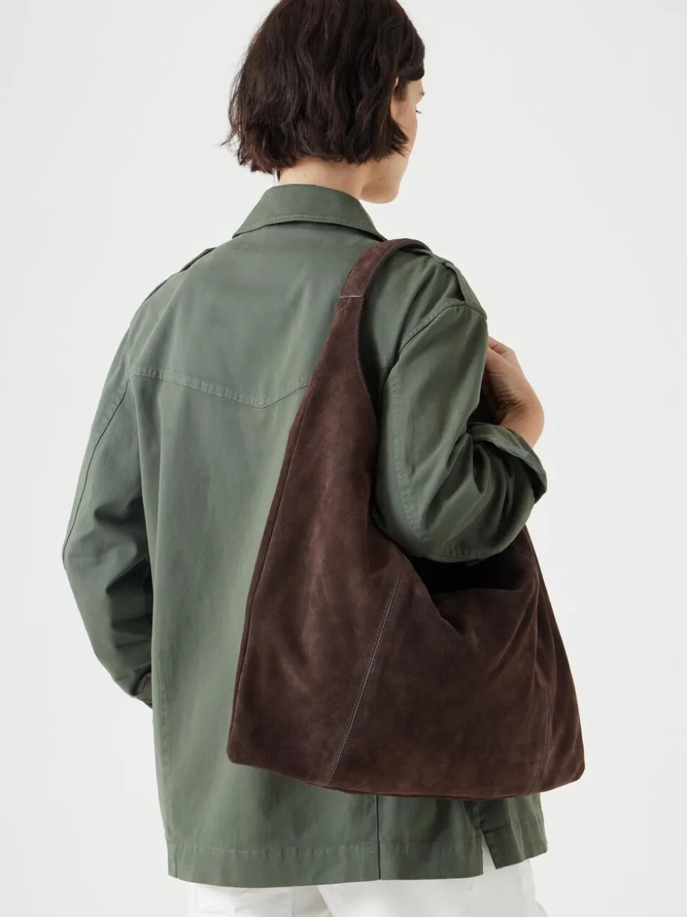 Hush Brown Suede Hobo Tote Bag