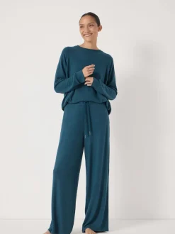 Hush Green Elle Supersoft Wide Leg Joggers