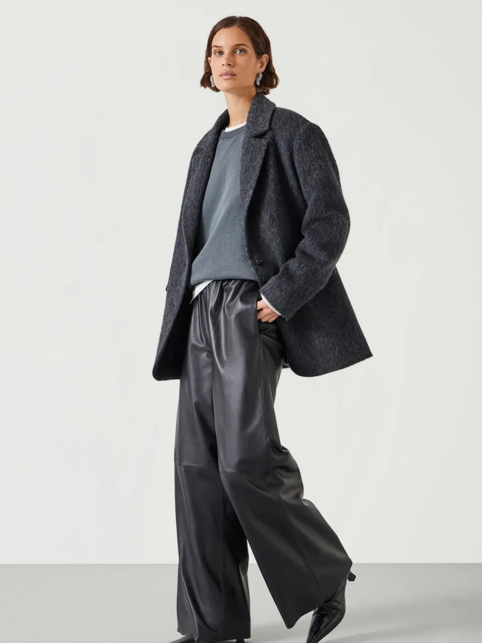 Hush Grey Black Jayde Italian Wool Blazer