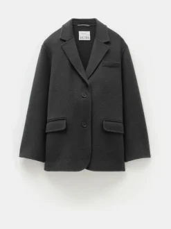 Hush Grey Pure Wool Double Faced Blazer