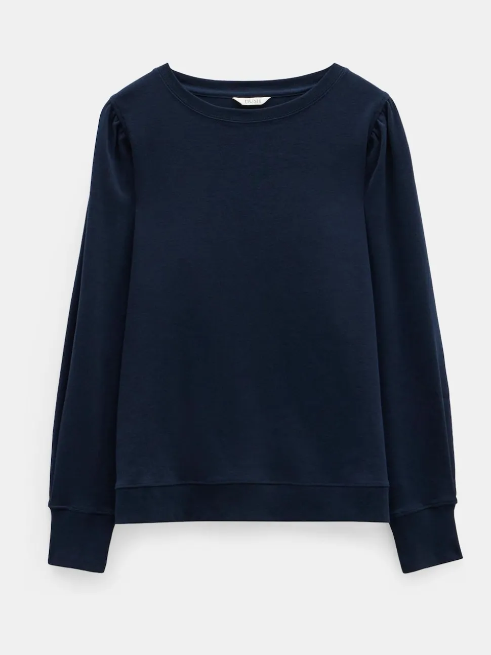 Hush Navy Blue Emily Puff Sleeve Jersey Top