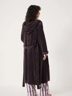 Hush Purple Fluffy Hooded Dressing Gown