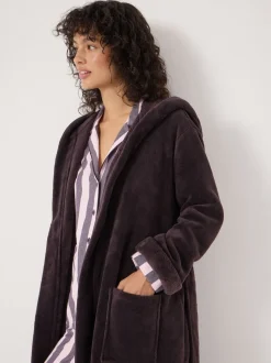 Hush Purple Fluffy Hooded Dressing Gown