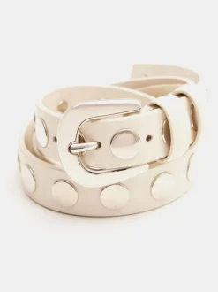 Hush White Seren Studded Leather Belt