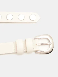 Hush White Seren Studded Leather Belt