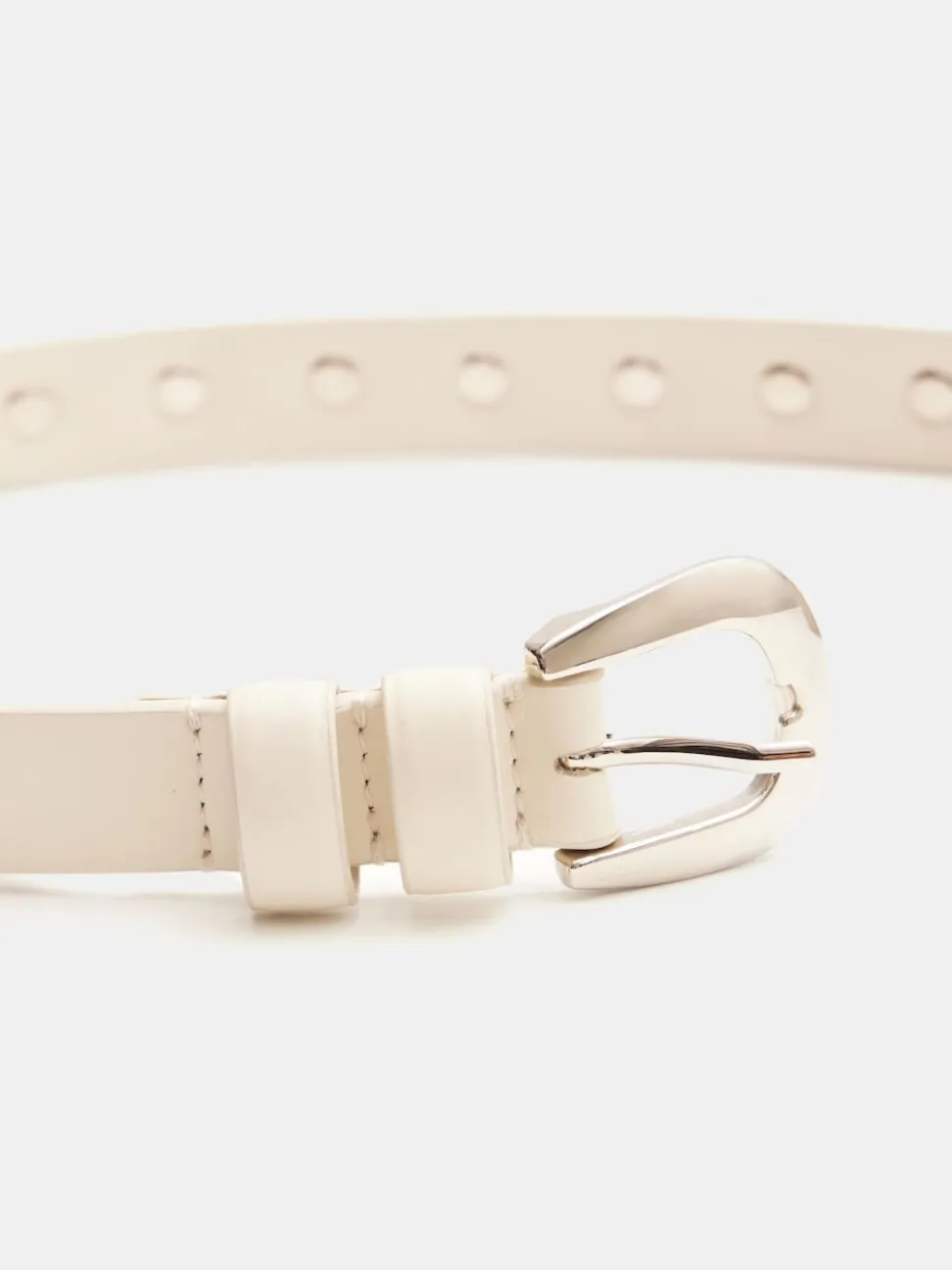 Hush White Seren Studded Leather Belt