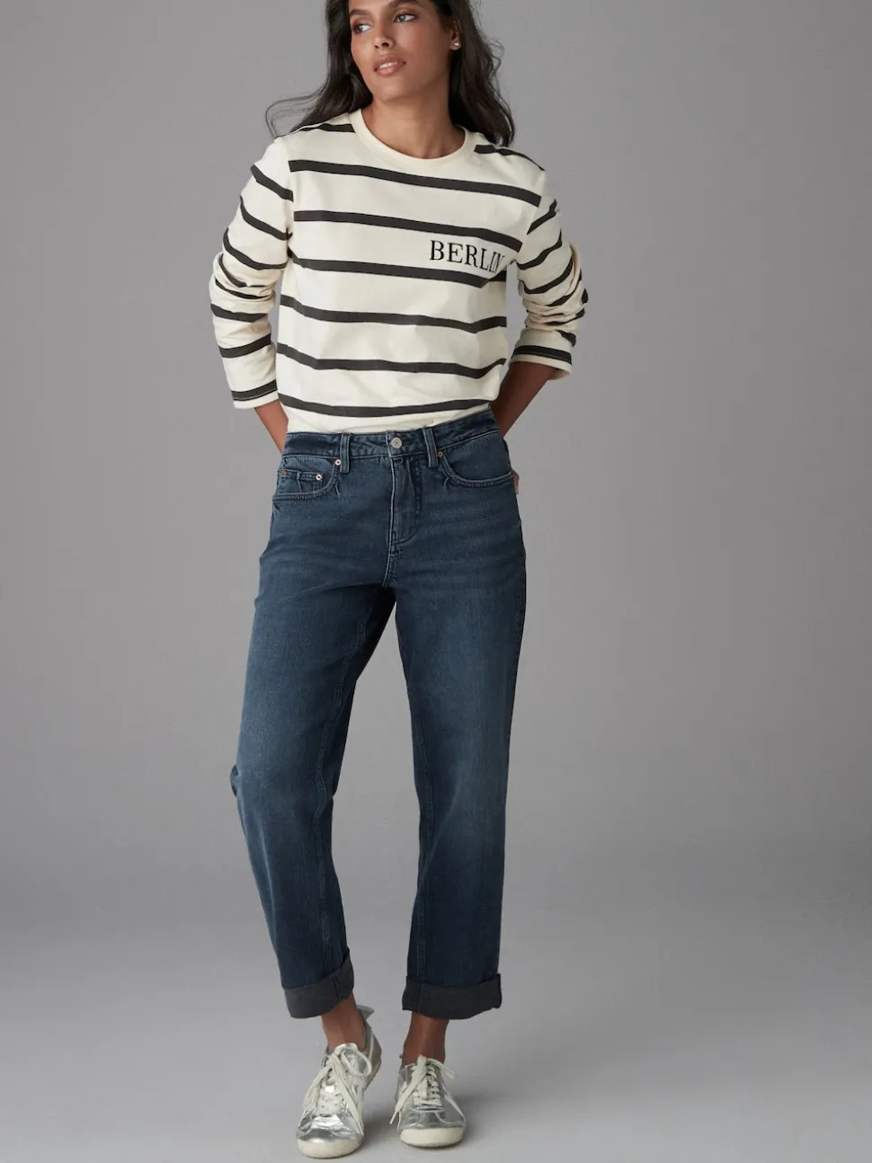 Inky Blue Boyfriend Jeans