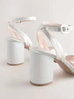Ivory Forever Comfort® Wedding Round Toe Block Heel Bridal Sandals