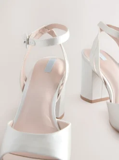 Ivory Forever Comfort® Wedding Round Toe Block Heel Bridal Sandals