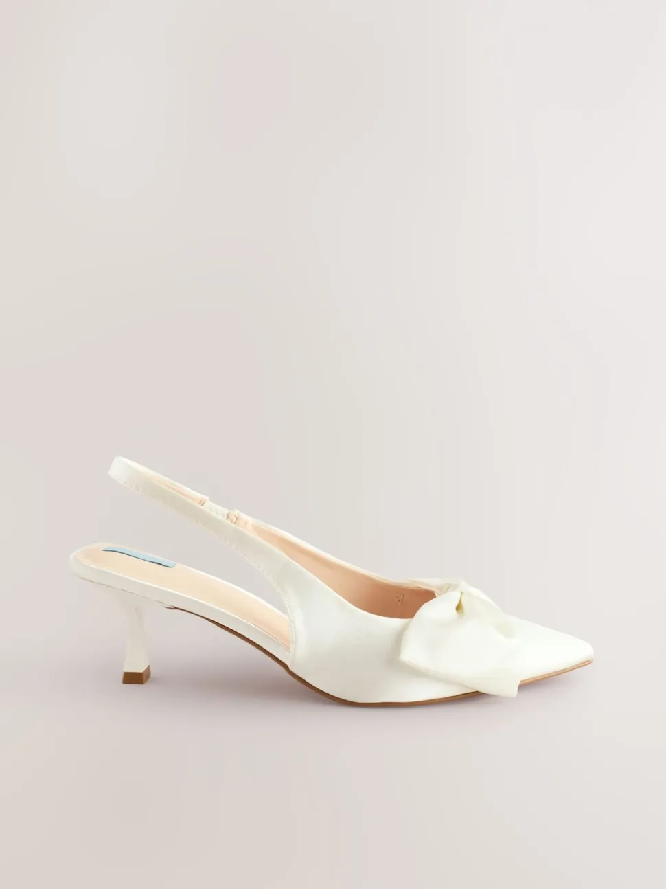 Ivory Forever Comfort® Wedding Satin Bow Pointed Toe Slingback Heels