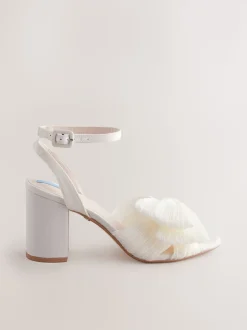 Ivory Forever Comfort® Wedding Bow Block Bridal Heel Shoes