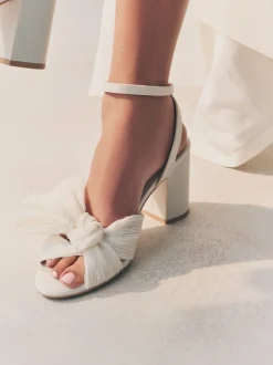 Ivory Forever Comfort® Wedding Bow Block Bridal Heel Shoes
