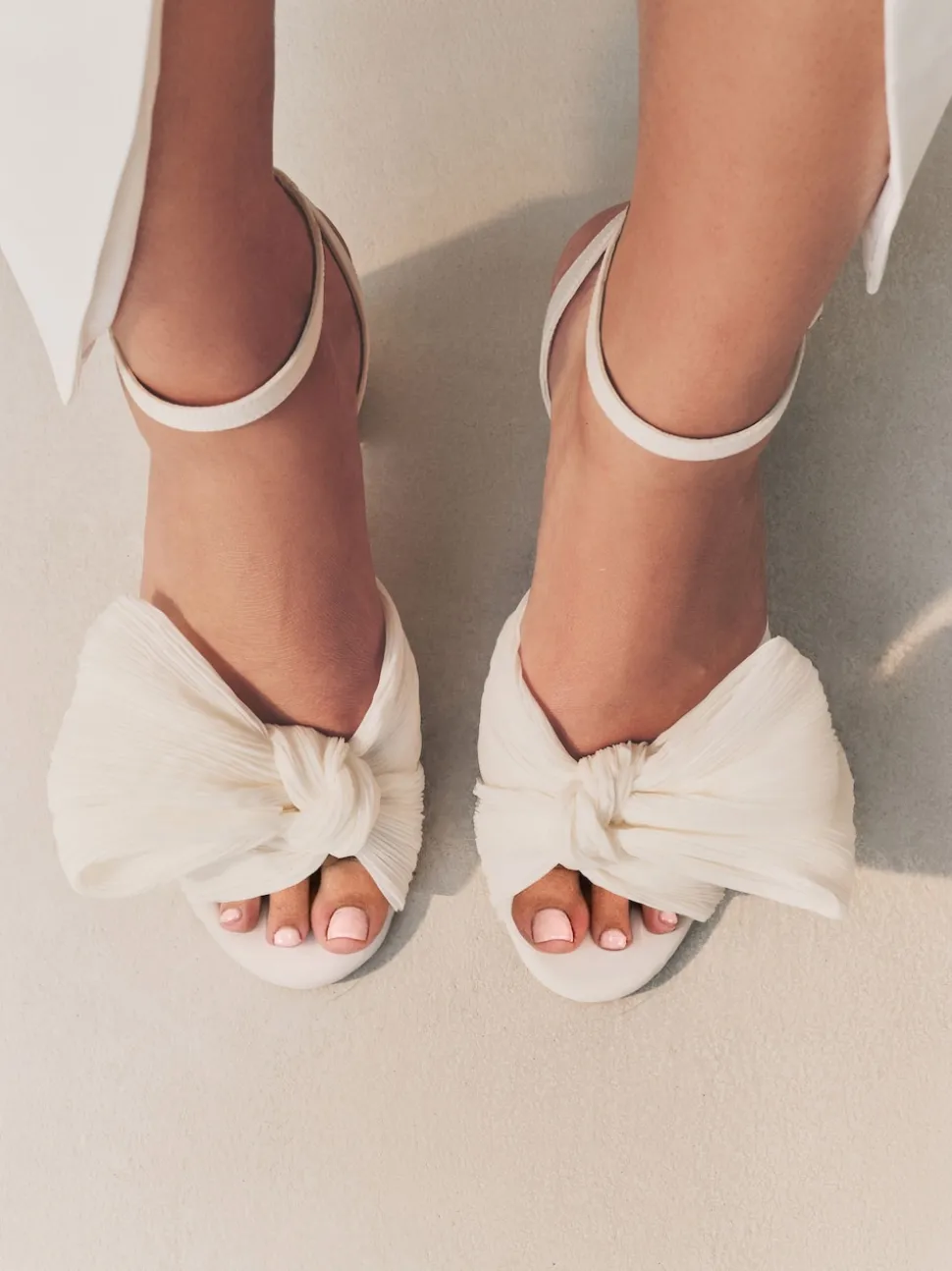 Ivory Forever Comfort® Wedding Bow Block Bridal Heel Shoes