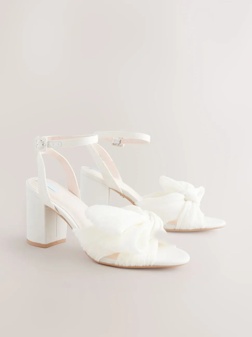 Ivory Forever Comfort® Wedding Bow Block Bridal Heel Shoes