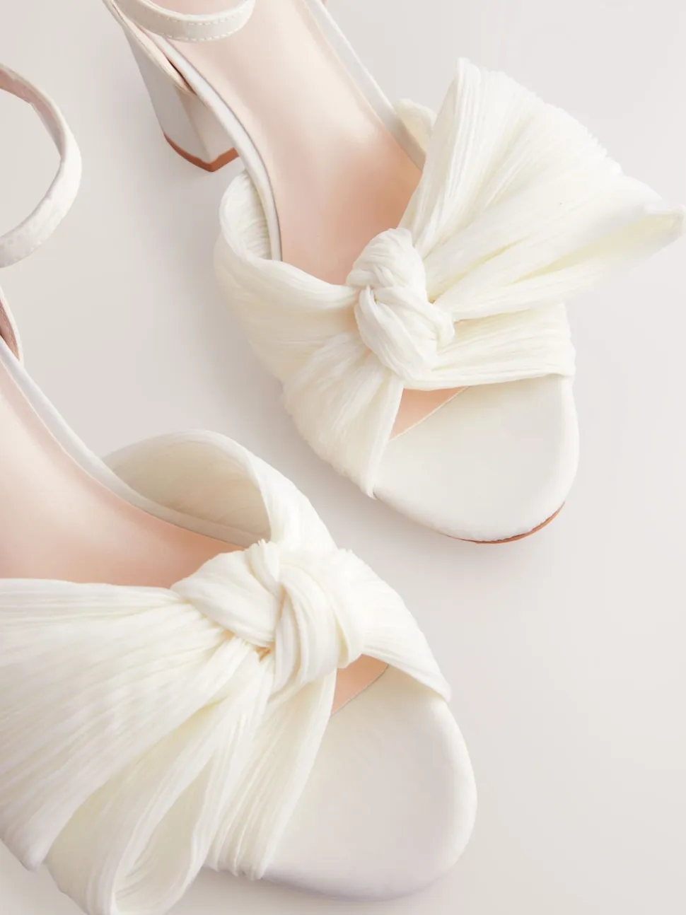 Ivory Forever Comfort® Wedding Bow Block Bridal Heel Shoes