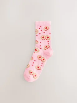 Jammy Heart Ankle Socks 4 Pack