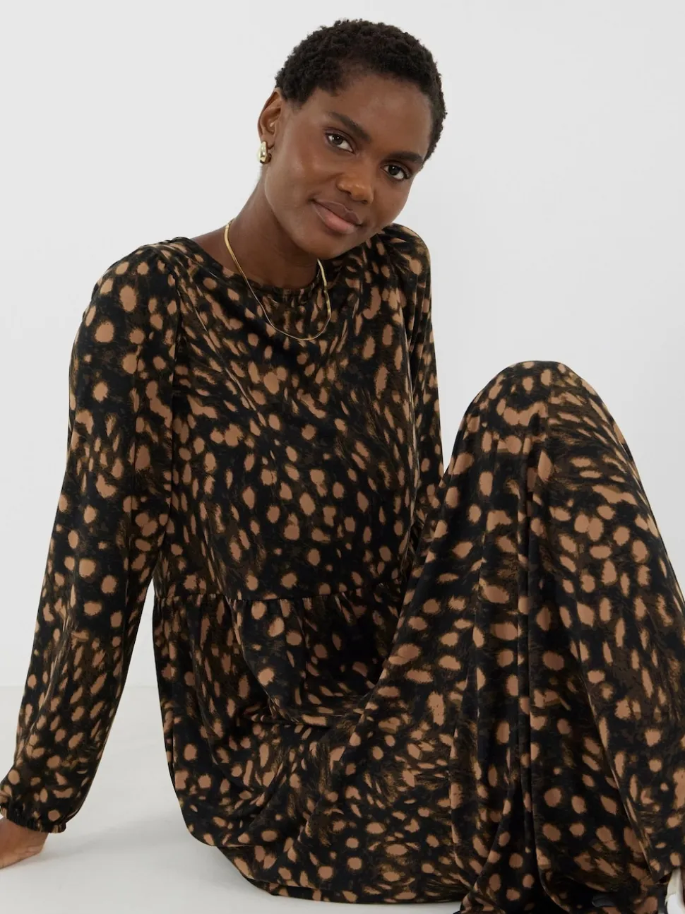 JD Williams Animal Soft Touch Printed Maxi Smock Dress