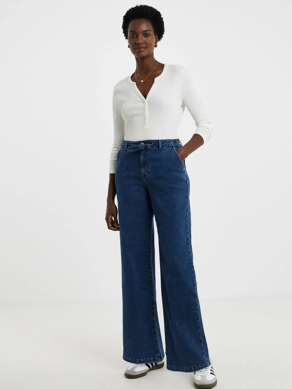 JD Williams Blue Cosy Wide Leg Jeans