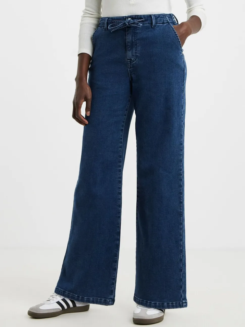JD Williams Blue Cosy Wide Leg Jeans