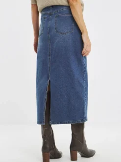 JD Williams Blue Mid Wash 24/7 Denim Maxi Skirt