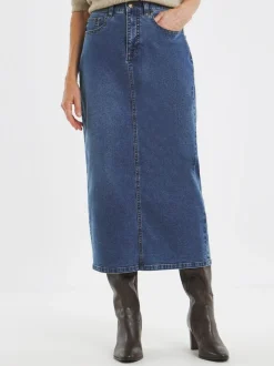 JD Williams Blue Mid Wash 24/7 Denim Maxi Skirt