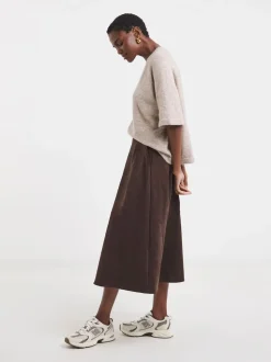 JD Williams Brown Suede Midi Circle Skirt