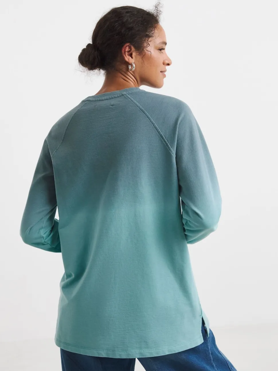 JD Williams Cannon Blue Classic Longline Crew Neck Sweatshirt