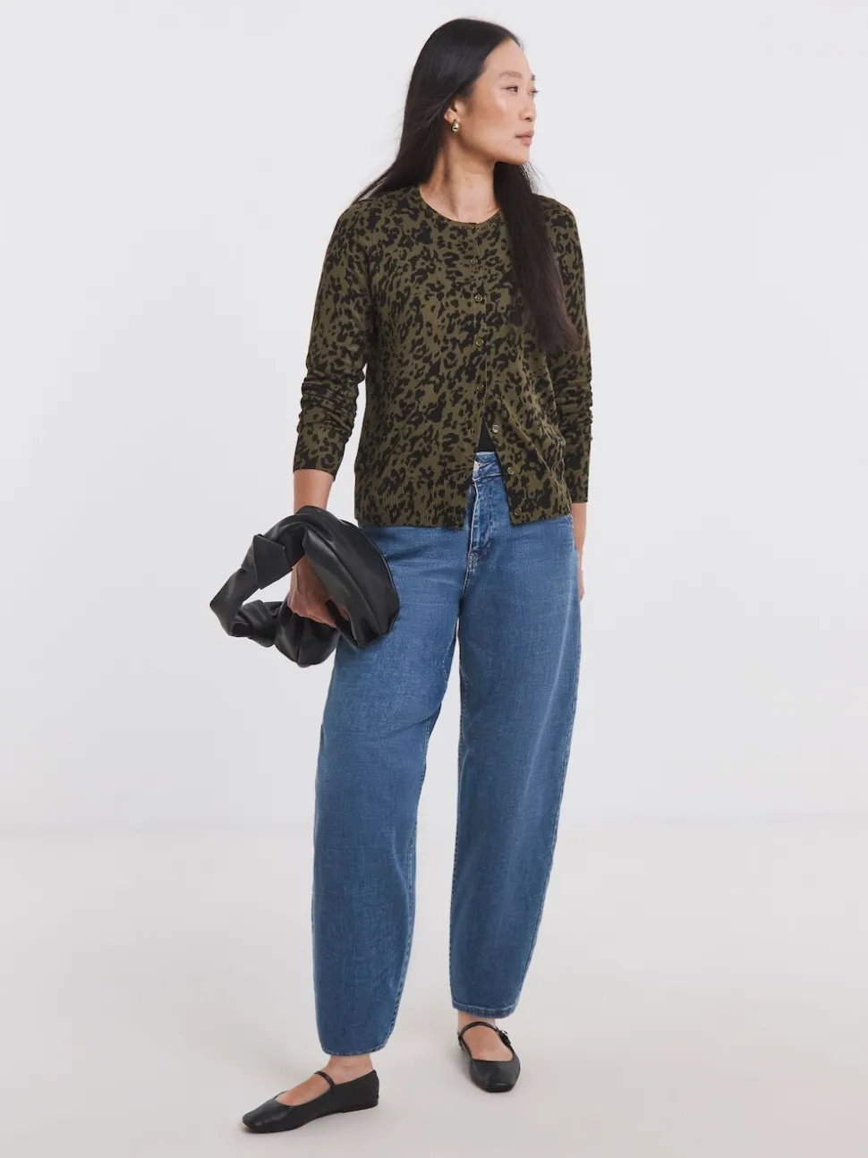 JD Williams Green Crew Neck Cardigan