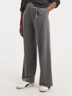 JD Williams Grey Pull On Elastic Waist Wide Leg Trousers