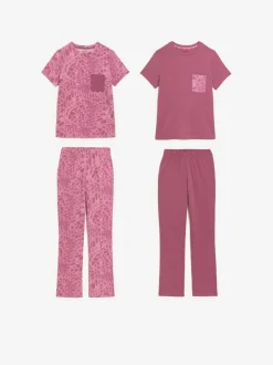 JD Williams Pink 2 Pack Short Sleeve Pyjama Set
