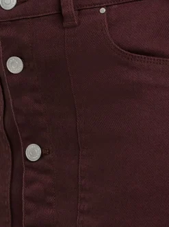 JD Williams Red Button Through Denim Midi Skirt