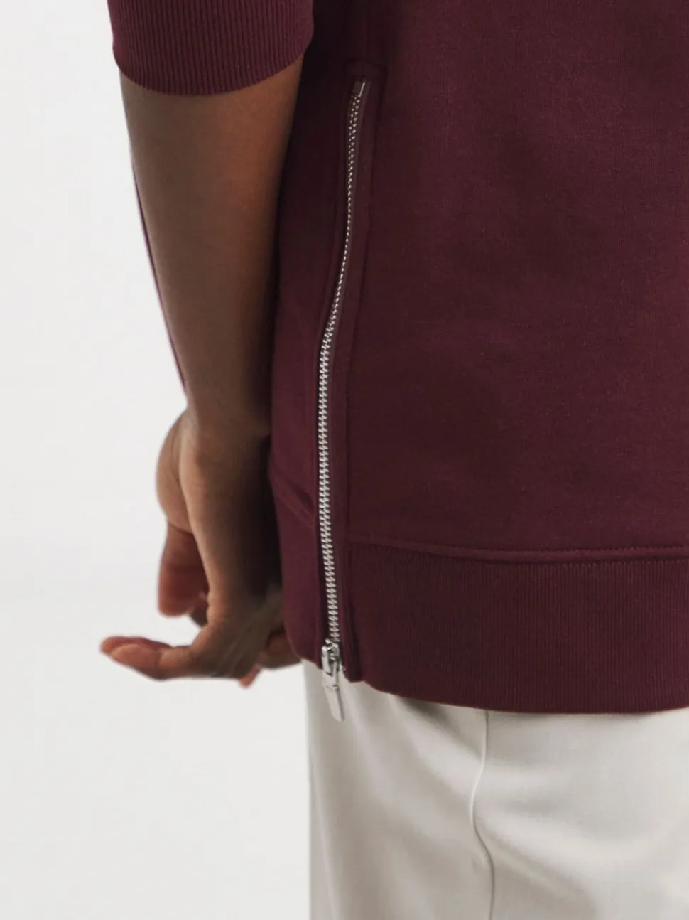 JD Williams Red Side Zip Longline Sweatshirt