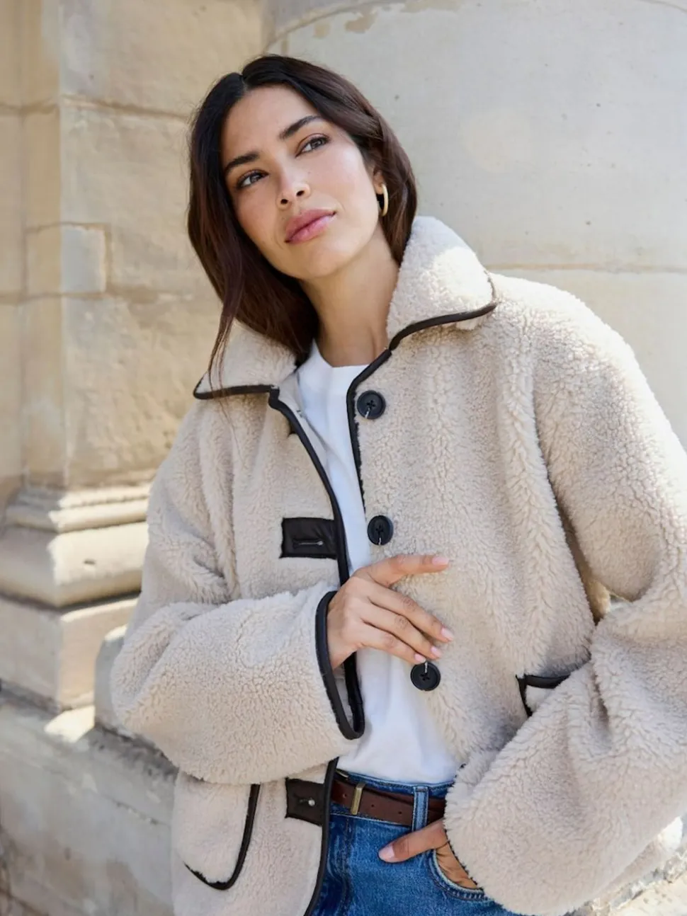 JDY Grey Sherpa Jacket