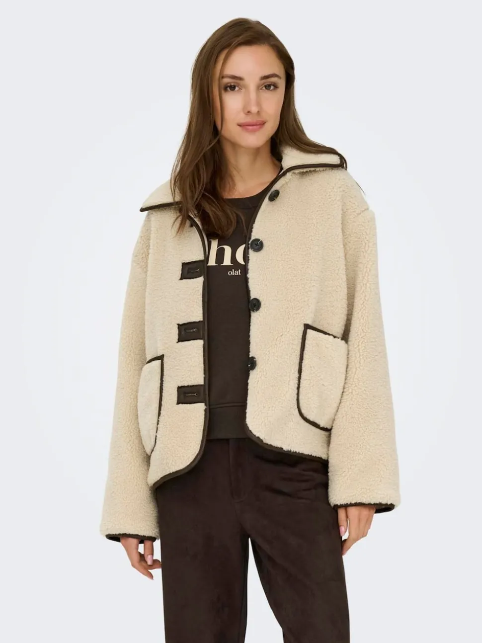 JDY Grey Sherpa Jacket