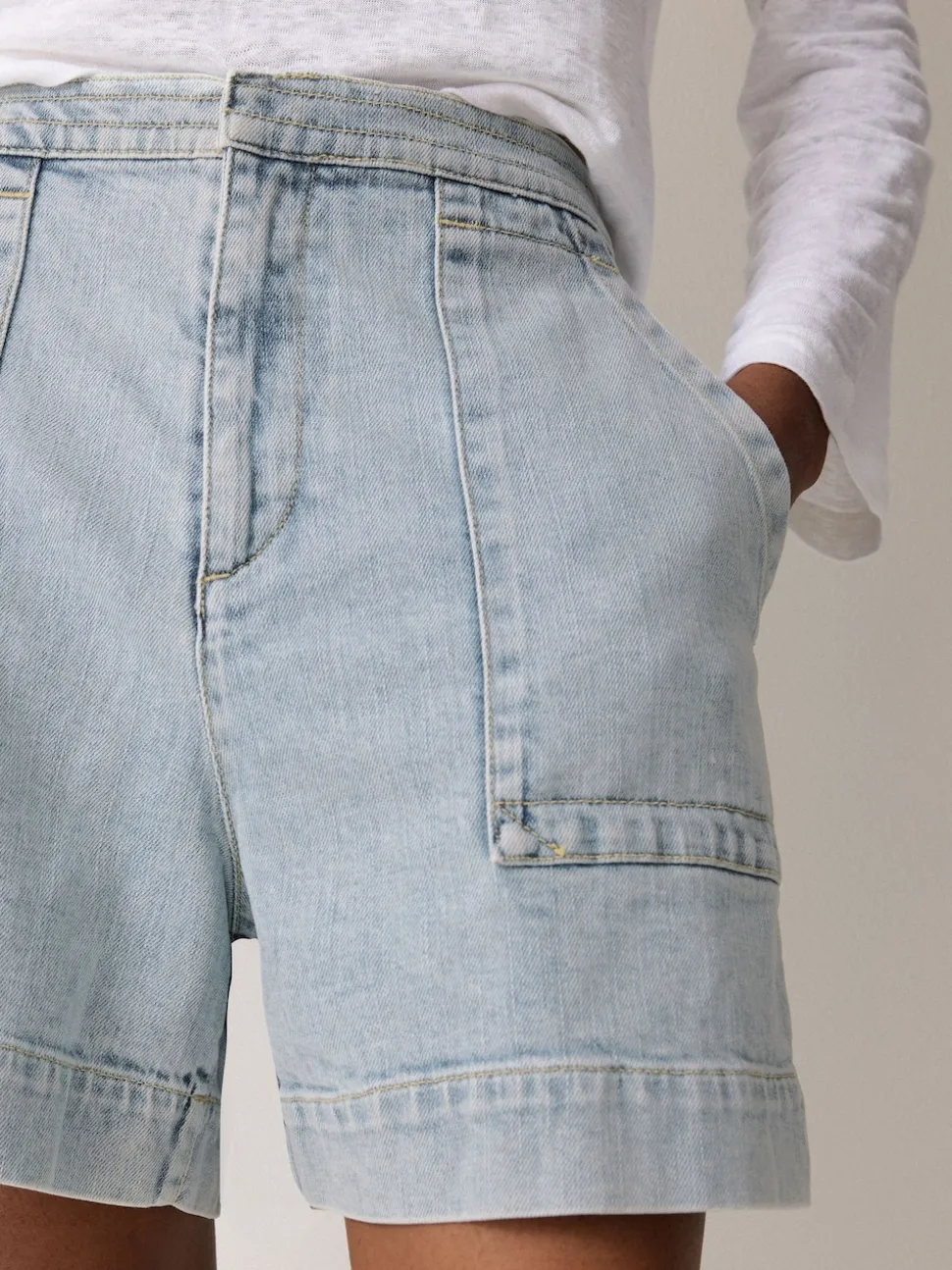 Jigsaw Blue Denim Patch Pocket Shorts