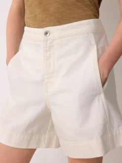 Jigsaw Cream Finton Denim Seam Detail Shorts