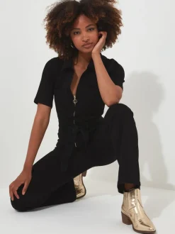 Joe Browns Black Roxie Denim Petite Jumpsuit