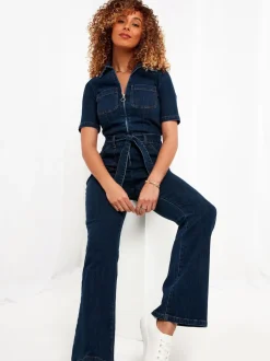 Joe Browns Blue Petite Roxie Denim Jumpsuit