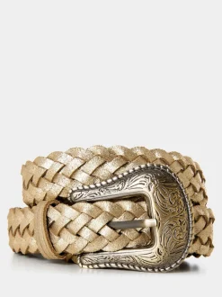 Joe Browns Gold Plaited Metallic Suede Belt