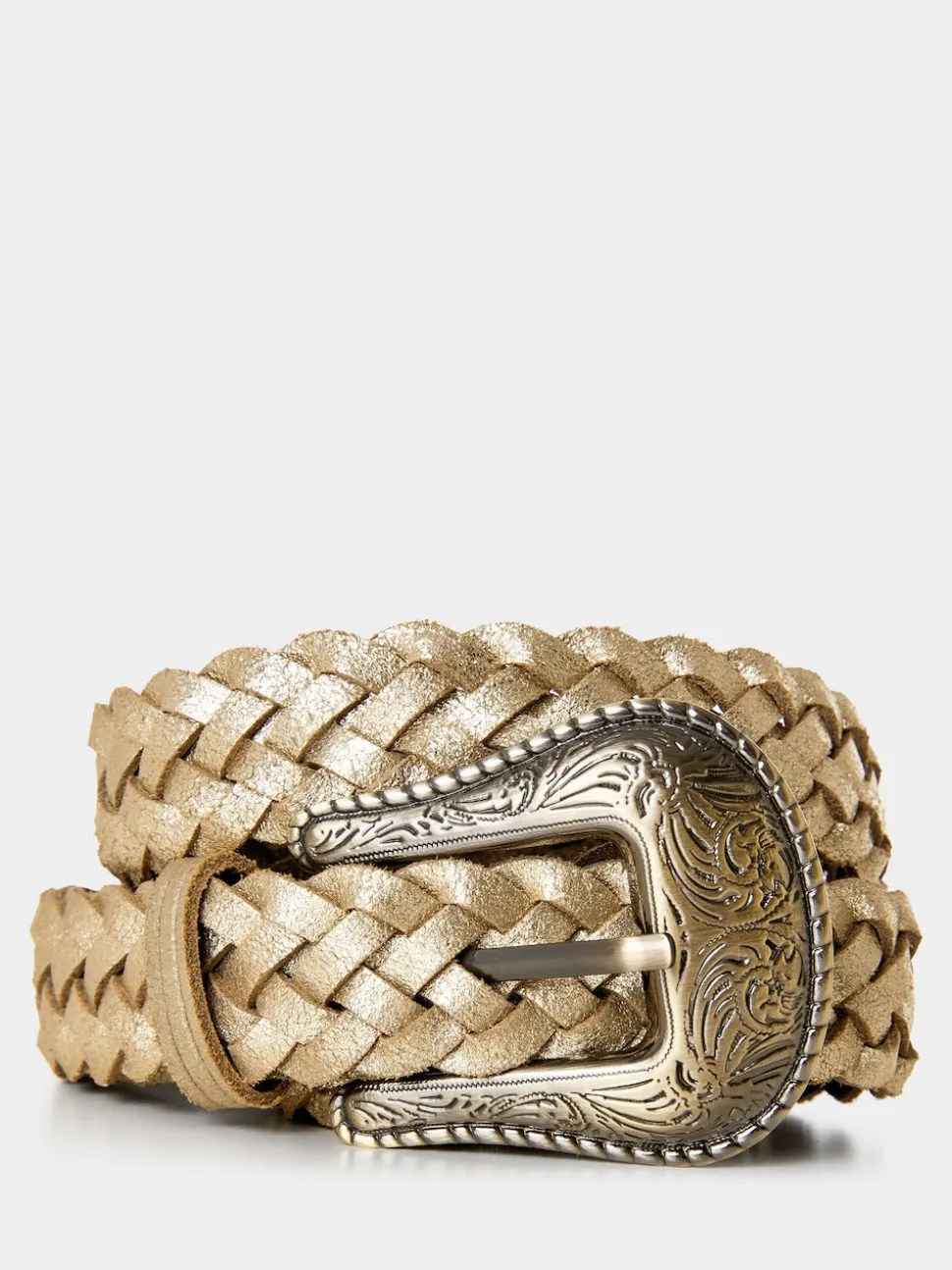 Joe Browns Gold Plaited Metallic Suede Belt