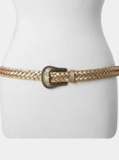 Joe Browns Gold Plaited Metallic Suede Belt