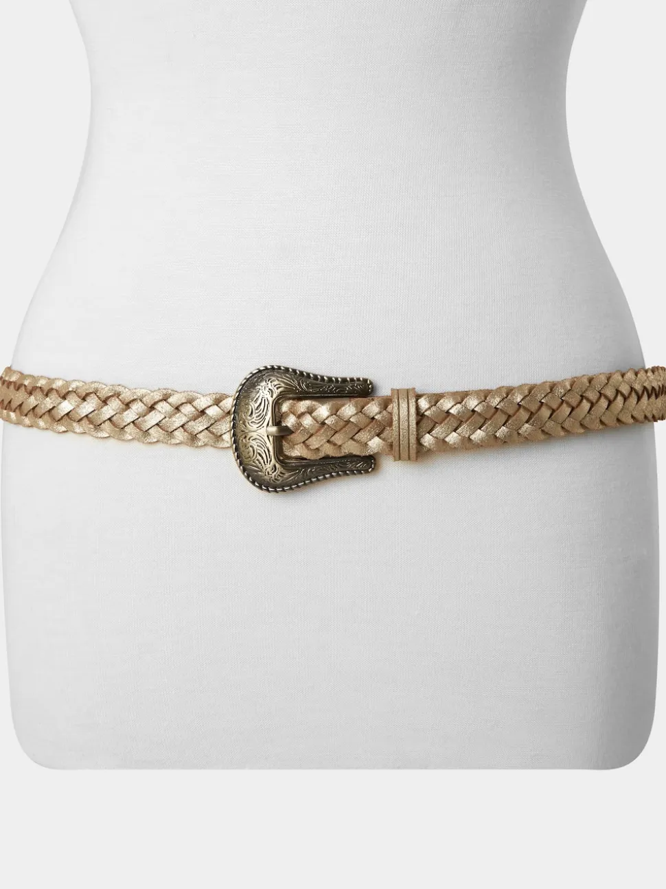 Joe Browns Gold Plaited Metallic Suede Belt