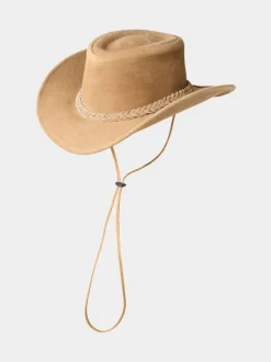 Joe Browns Natural Leather Boho Hat with Plaited Brim Accent