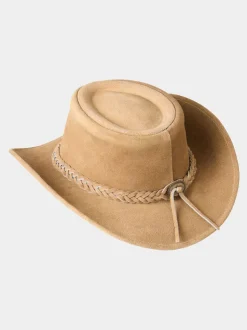 Joe Browns Natural Leather Boho Hat with Plaited Brim Accent