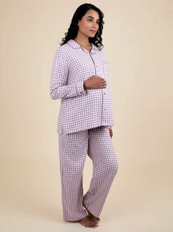 JoJo Maman Bébé Berry Maternity Gingham Pyjama Set