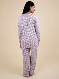JoJo Maman Bébé Berry Maternity Gingham Pyjama Set
