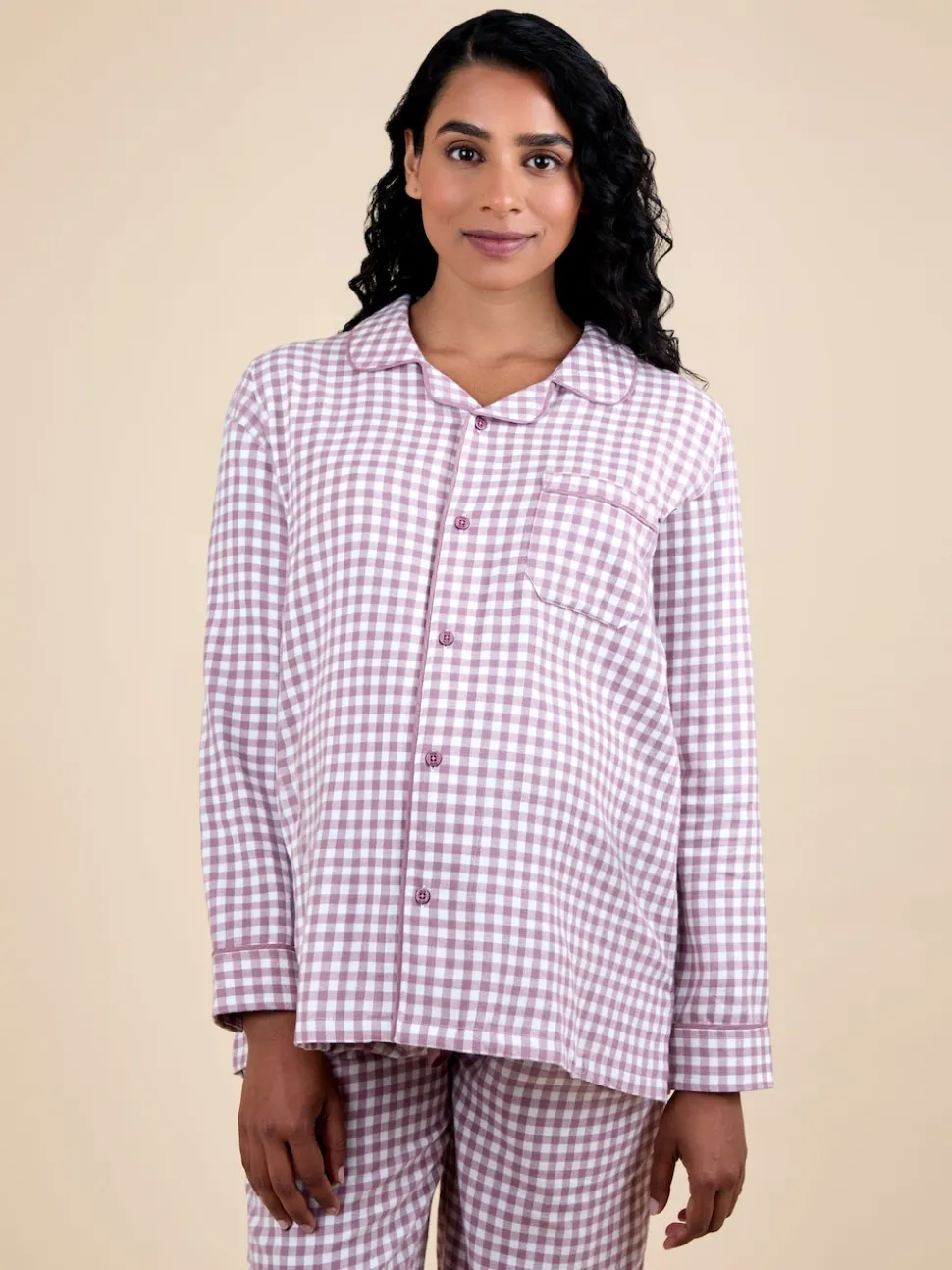 JoJo Maman Bébé Berry Maternity Gingham Pyjama Set
