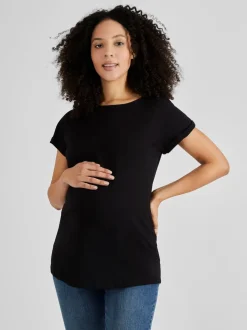 JoJo Maman Bébé Black Boyfriend Maternity Cotton T-Shirt